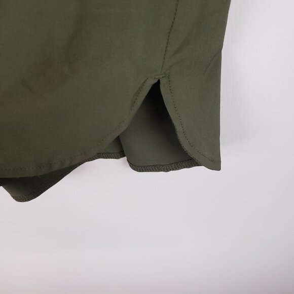 Talbots Lightweight Stretch Stand Collar Dress Olive Green Blouson UPF Size M - Picture 8 of 10